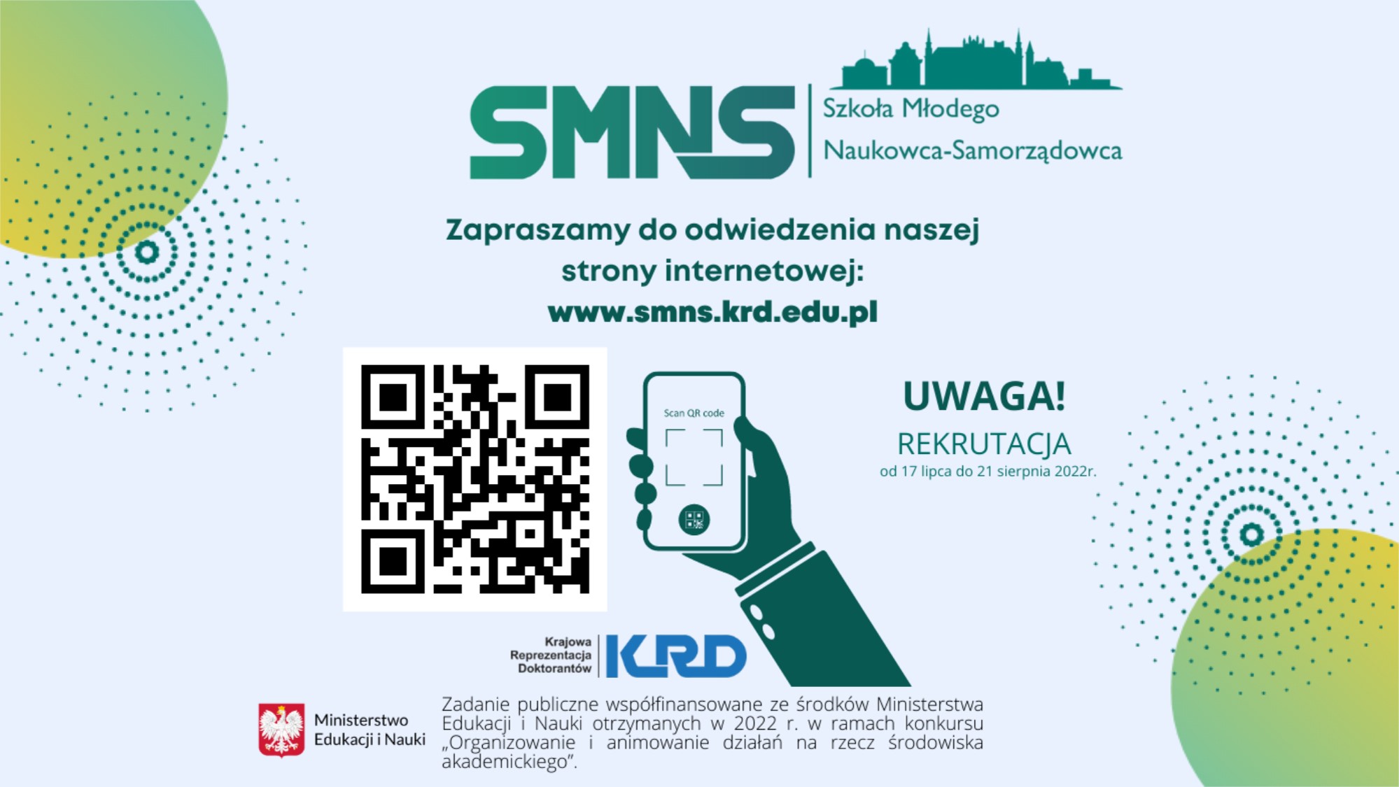 Krajowa Reprezentacja Doktorantów ogłasza nabór do programu „Szkoła Młodego Naukowca-Samorządowca”