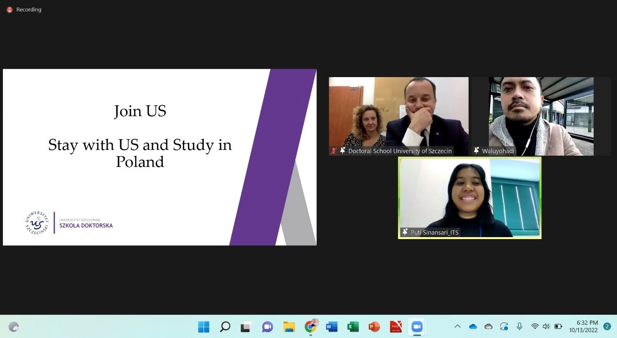 online meeting: The Doctoral School US and International Office of Institute Technology Sepuluh Nopember Indonesia