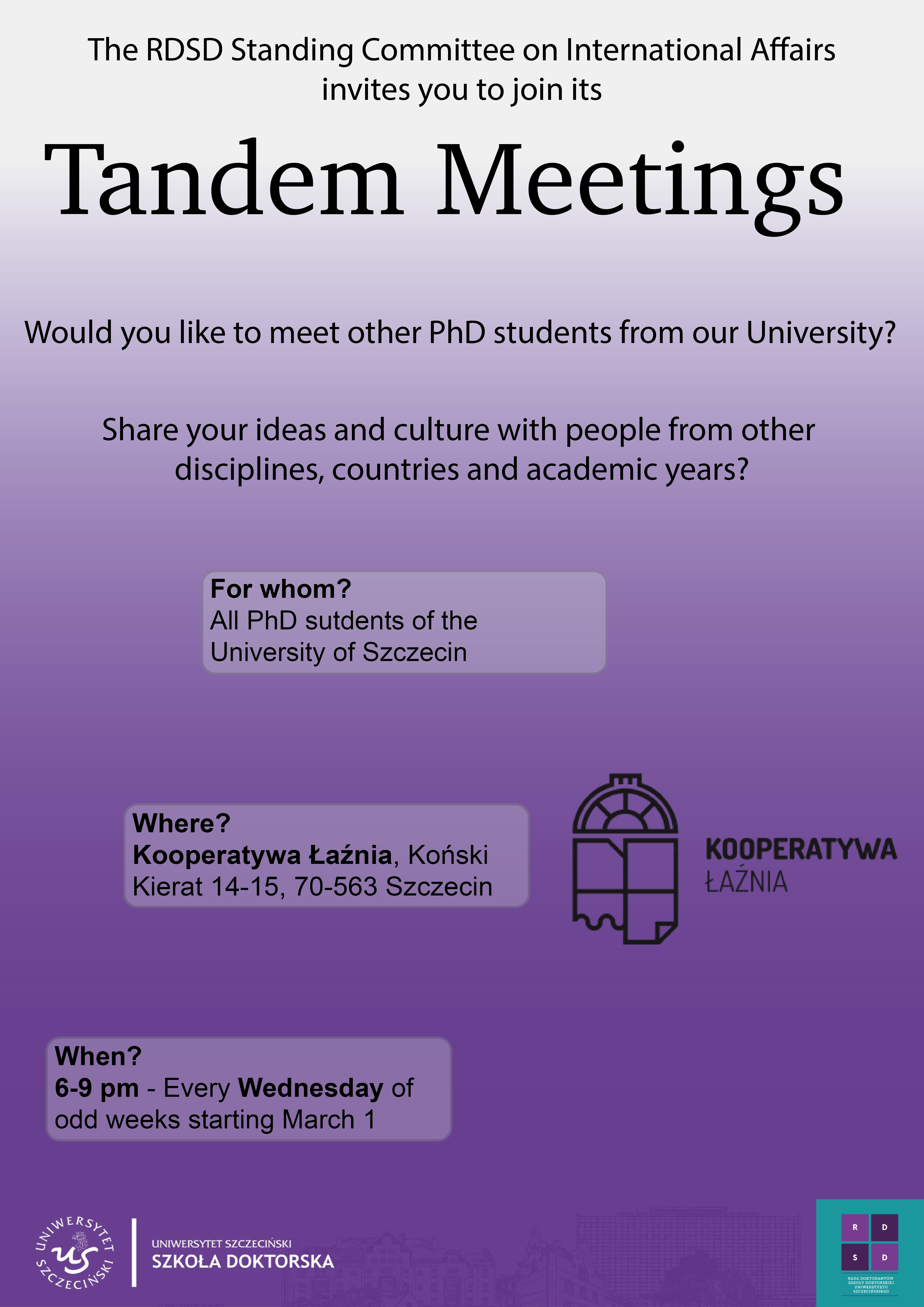 Tandem meetings for PhD students of the University of Szczecin