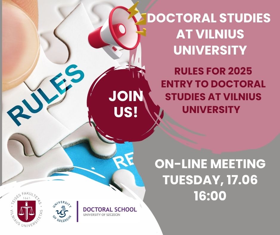 Spotkanie informacyjne w języku angielskim ‒ doktorat z prawa na Uniwersytecie Wileńskim 🎓