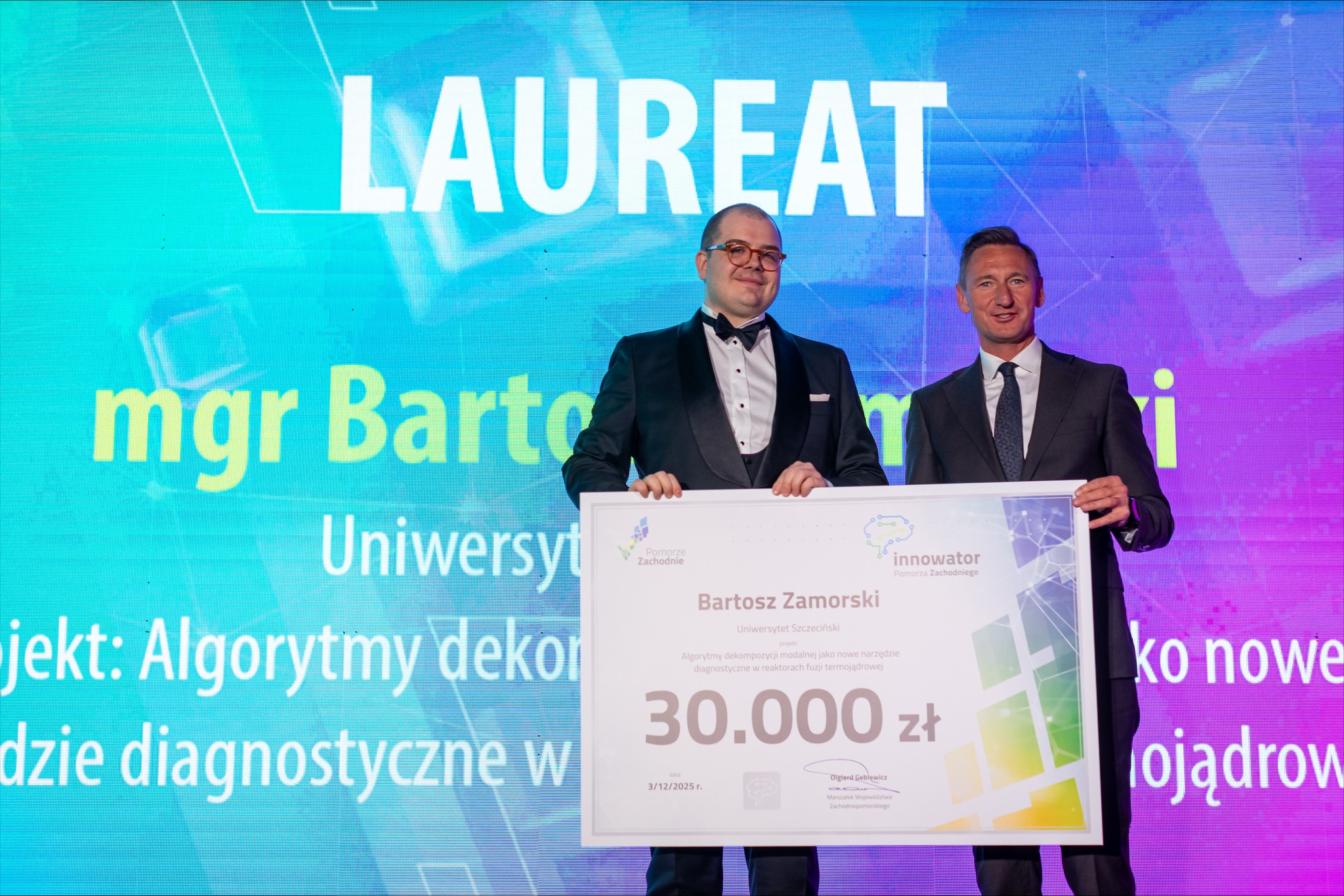 Najlepszy Innowator Pomorza Zachodniego – Doktorant mgr Bartosz Zamorski