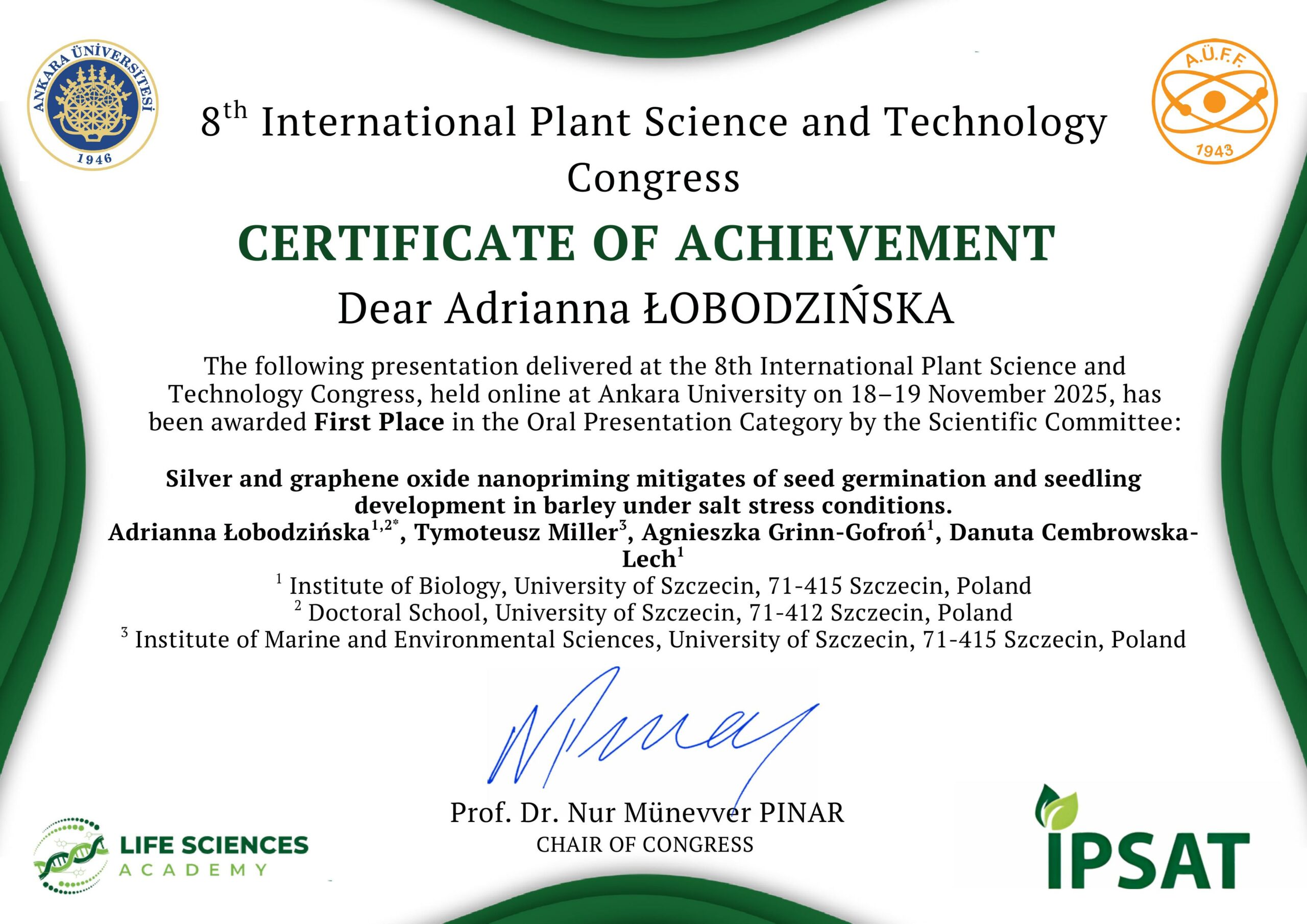 Doktorantka Szkoły Doktorskiej podczas Kongresu w Ankarze