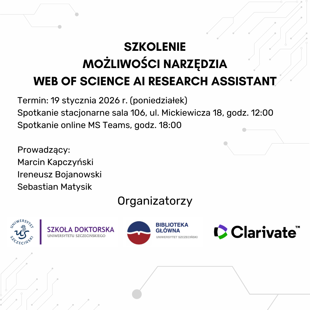 Szkolenie: Możliwości narzędzia Web of Science AI Research Assistant