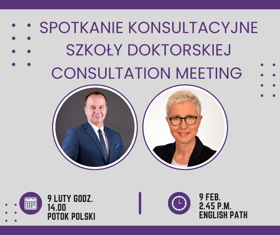 Spotkanie konsultacyjne z Dyrekcją Szkoły Doktorskiej