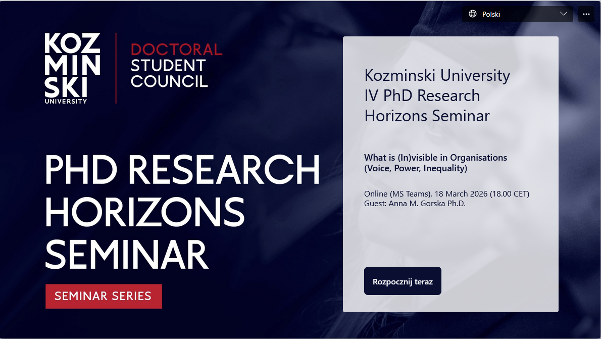 IV PhD Research Horizons Seminar at Kozminski University