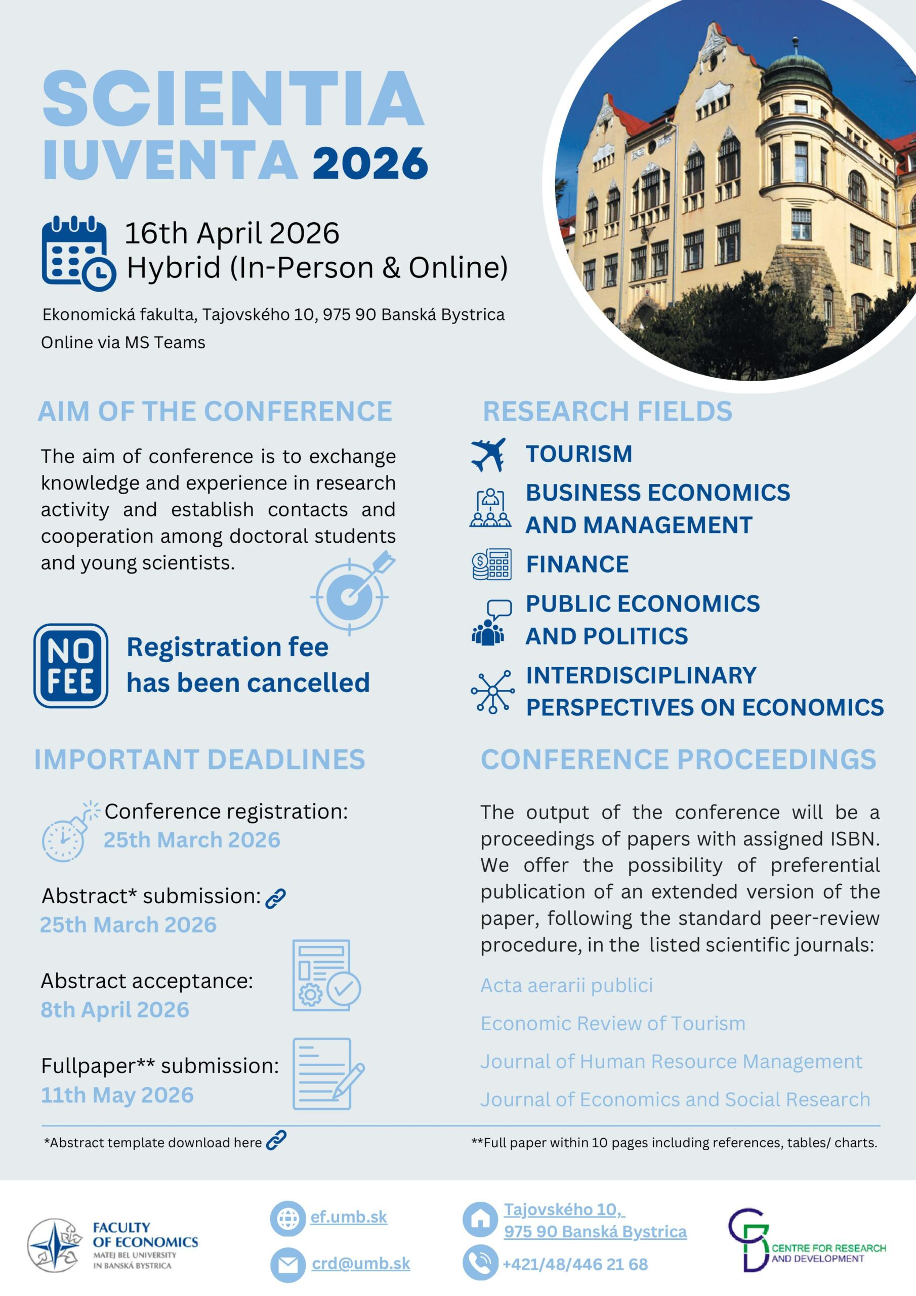 21st annual scientific conference Scientia Iuventa 2026