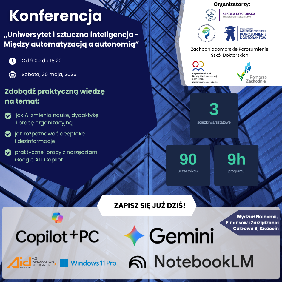 Konferencja „Uniwersytet i sztuczna inteligencja – Między automatyzacją a autonomią”