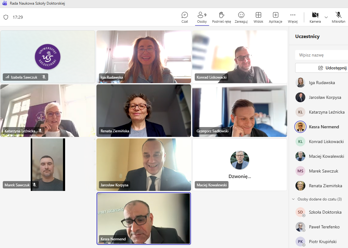 Posiedzenie Rady Naukowej Szkoły Doktorskiej