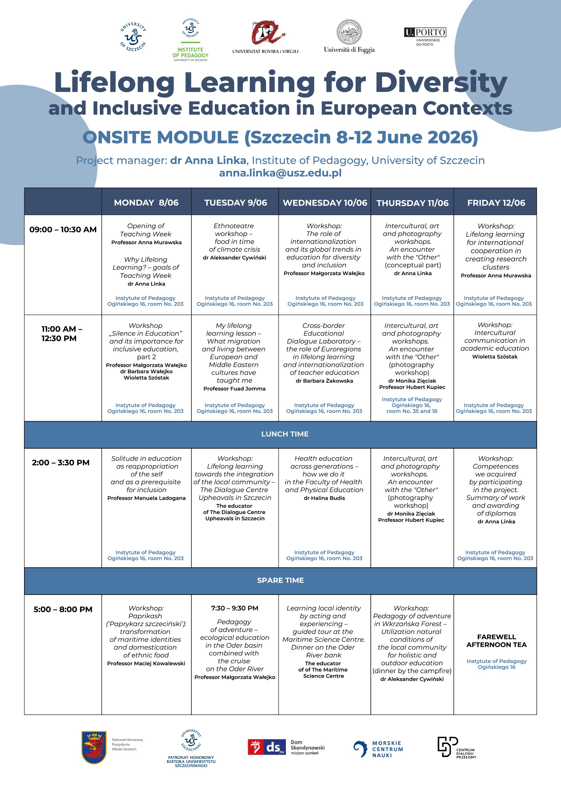 “Lifelong Learning for Diversity and Inclusive Education in European Contexts” – the on-site part of the project