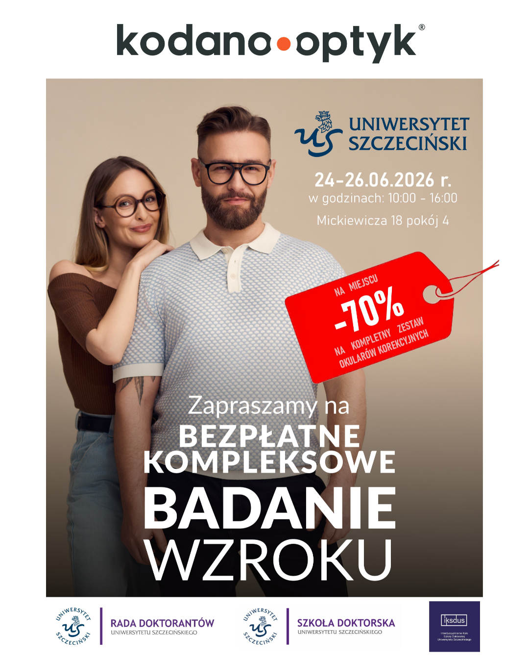 Bezpłatne, kompleksowe badania wzroku dla Doktorantów SD US